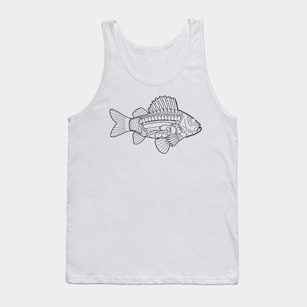 Fish Anatomy Ichthyology Line Drawing Tank Top by taylorcustom